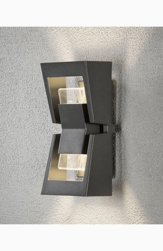 Konstsmide Konstsmide Potenza vegglykte 2x4W dimbar LED mørkgrå