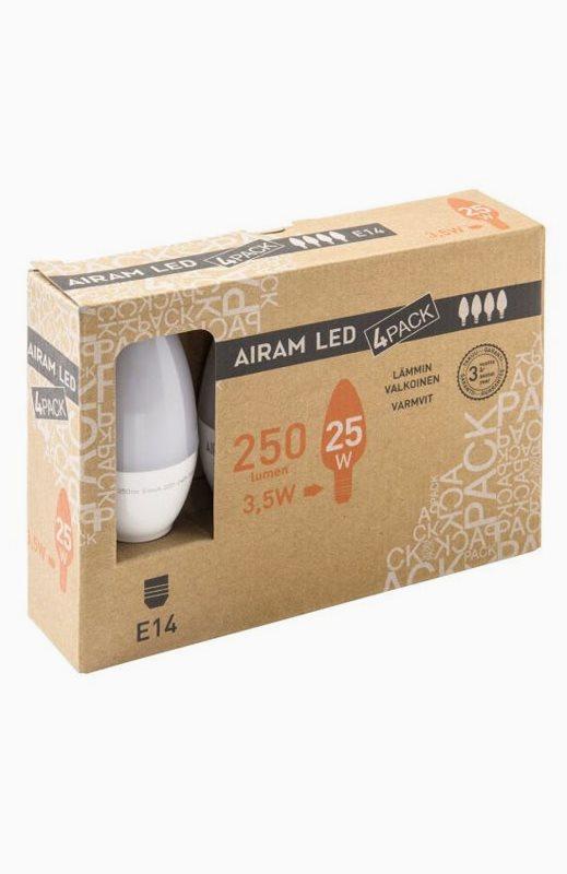 AIRAM AIRAM LED-pære Mignon E14, 3,5W 4-pakning
