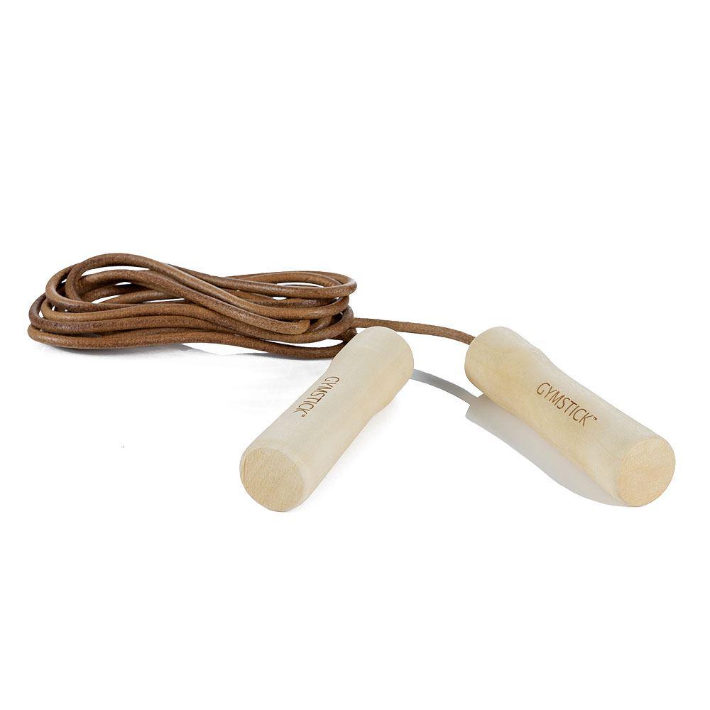 Gymstick Gymstick Leather Jump Rope - Wood, Hoppetau