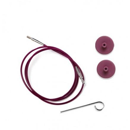KnitPro KnitPro Wire / Kabel til utskiftbare rundstrikkepinner 56cm (blir 80cm inkl. pinner) Lilla