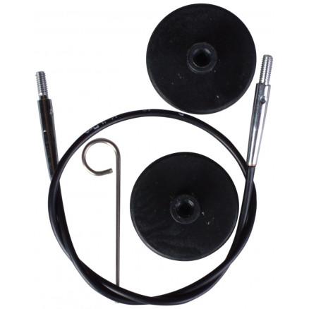 KnitPro KnitPro Wire / kabel til utskiftbare rundstrikkepinner 28 cm (blir 50 cm inkl. pinner) Svart