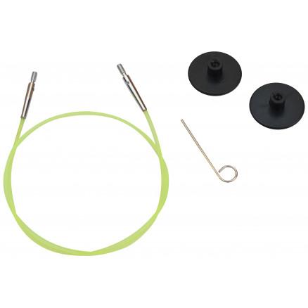 KnitPro KnitPro Wire / Kabel til utskiftbare rundstrikkepinner 35cm (blir 60cm inkl. pinner) Grønn