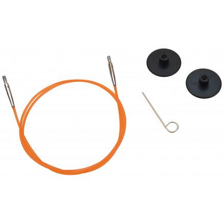 KnitPro KnitPro Wire / Kabel til utskiftbare rundstrikkepinner 56cm (blir 80cm inkl. pinner) Oransje