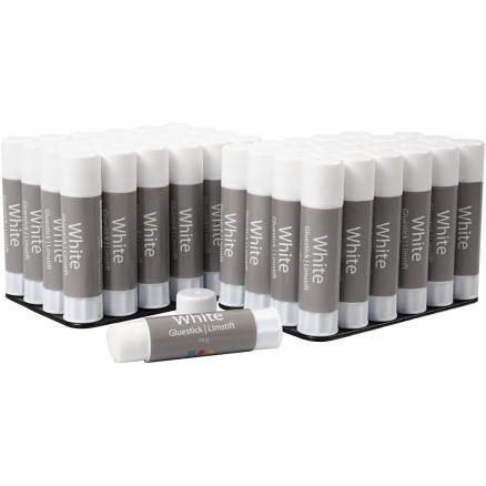 Diverse Hvit limstift, 10 g, 48stk.