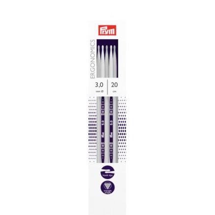 Prym Prym Ergonomics Ergonomics Strømpepinner Plast 20 cm 3,00 mm / 7,9 tommer US2½