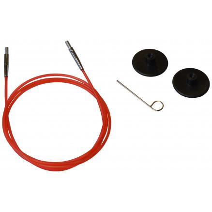KnitPro KnitPro Wire / Kabel til utskiftbare rundstrikkepinner 76 cm (blir 100 cm inkl. pinner) Rød