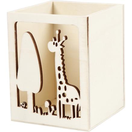 Diverse Blyantholder, giraff, H: 10 cm, L: 8 cm, B: 8 cm, tykkelse 4 mm, 1 stk.