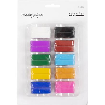 Diverse Fin Polymerleire, colorful, 10x20 g/ 1 pk.