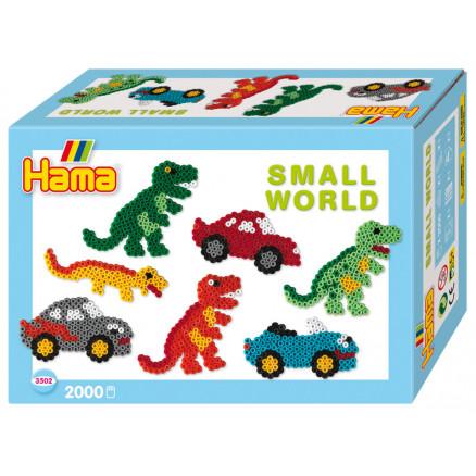 Hama Hama Midi Gaveeske 3502 Small World Biler og Dinosaurer