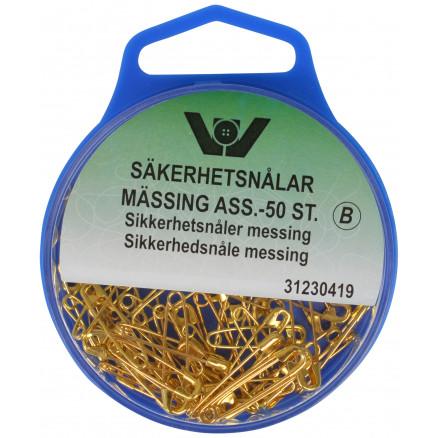 VJ Green Sikkerhetsnåler gull ass. størrelser - 50 stk