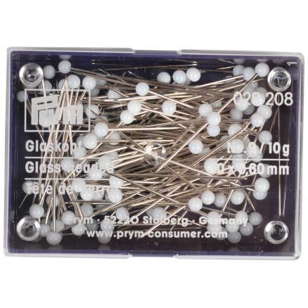 Prym Prym Knappnål med Glasshode Hvit 0,6x30 mm - 10 g