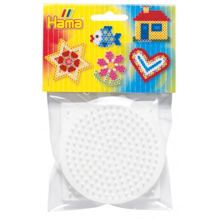 Hama Hama Midi Perleplate 4451 Firkantet, sekskantet og rund hvit - 3 stk.