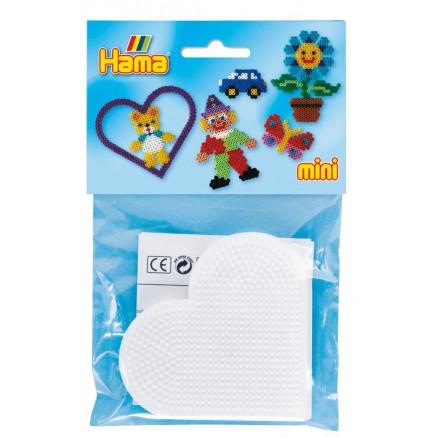 Hama Hama Mini Pose 5203 Hjerte perleplate Hvit 8x8,5cm - 2 stk