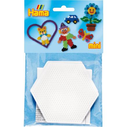 Hama Hama Mini Pose 5204 Sekskantet perleplate hvit 8,5x8,5 cm - 2 stk.