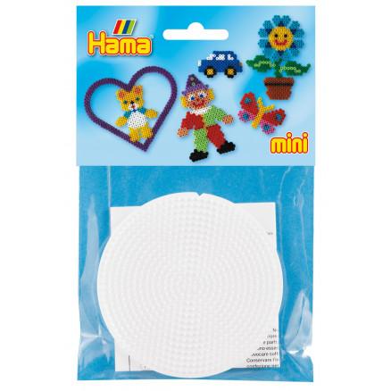 Hama Hama Mini Pose 5205 Rund perleplate Hvit 8x8cm - 2 stk