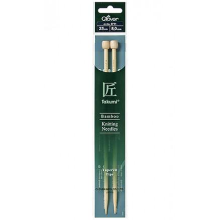 Clover Clover Takumi Strikkepinner Bambus 23cm 5,00mm