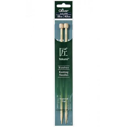 Clover Clover Takumi Strikkepinner Bambus 23cm 4,50mm