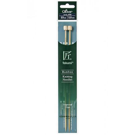 Clover Clover Takumi Strikkepinner Bambus 23cm 2,50mm