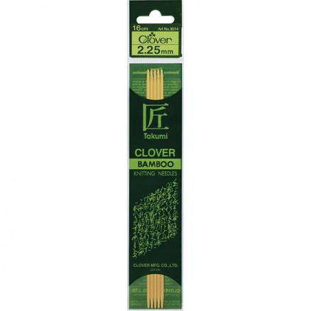 Clover Clover Takumi Strømpepinner Bambus 16cm 5,50mm