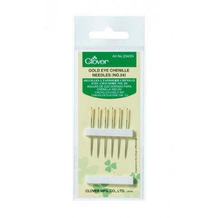 Clover Â Clover Gulløye Nåler Chenille Nr. 24 - 6 stk