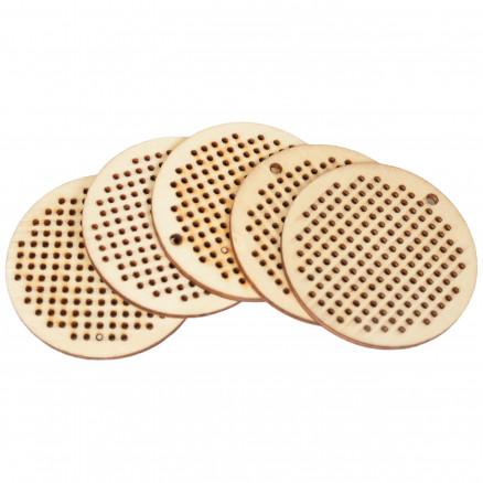 Infinity Hearts Infinity Hearts Broderi/Korssting Treplate/Nøkkelring Rund Ø5cm - 5 stk
