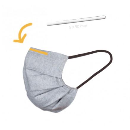 Diverse Nesebøyle/Neseklemme til Munnbind/Masker med Lim Aluminium Sølv 5x90mm - 10 stk