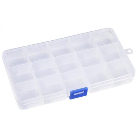 Diverse Svartiment Boks Plast Transparent 17,5x10x2,2cm - 15 rom