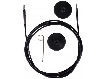KnitPro KnitPro Wire / Kabel for utskiftbare rundstrikkepinner 126cm (blir 150cm inkl. pinner) Svart