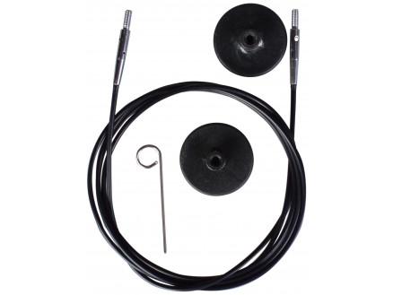 KnitPro KnitPro Wire / Kabel til utskiftbare rundpinner 94 cm (blir 120 cm inkl. pinner) Svart