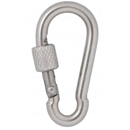 Infinity Hearts Infinity Hearts Brannmannshake/Karabinhake med Lås Rustfritt Stål Sølv 40x20mm - 3 stk