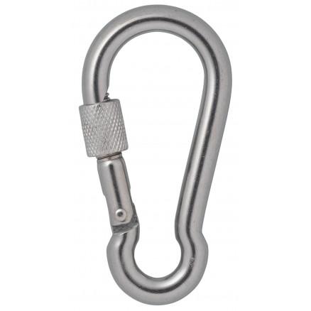 Infinity Hearts Infinity Hearts Brannmannshake/Karabinhake med Lås Rustfritt Stål Sølv 80x40mm - 3 stk