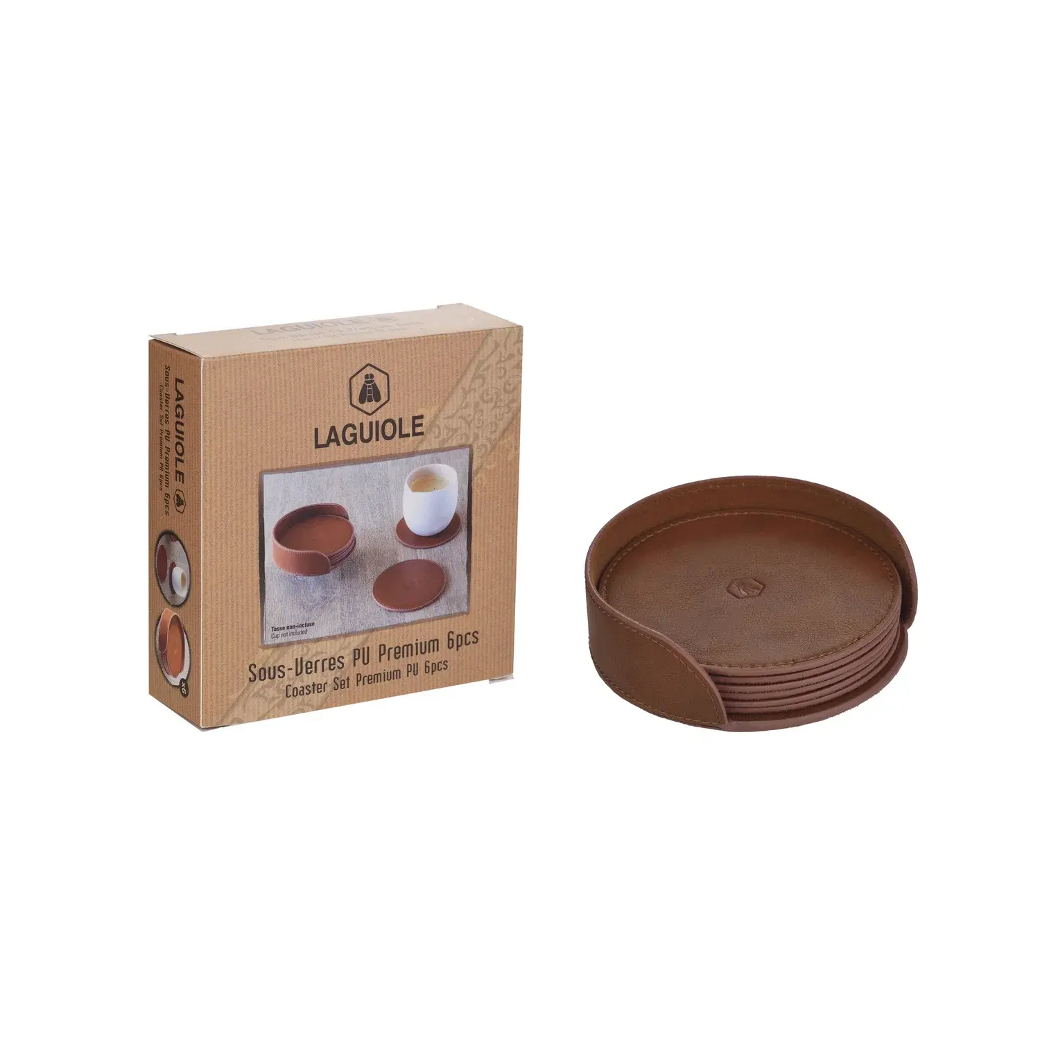 Laguiole Laguiole Coaster Sæt Premium Pu 6 Stk