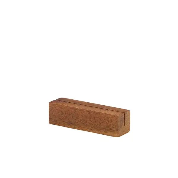 Genware Acacia Wood Sign Holder 9 x 3 x 3 Cm