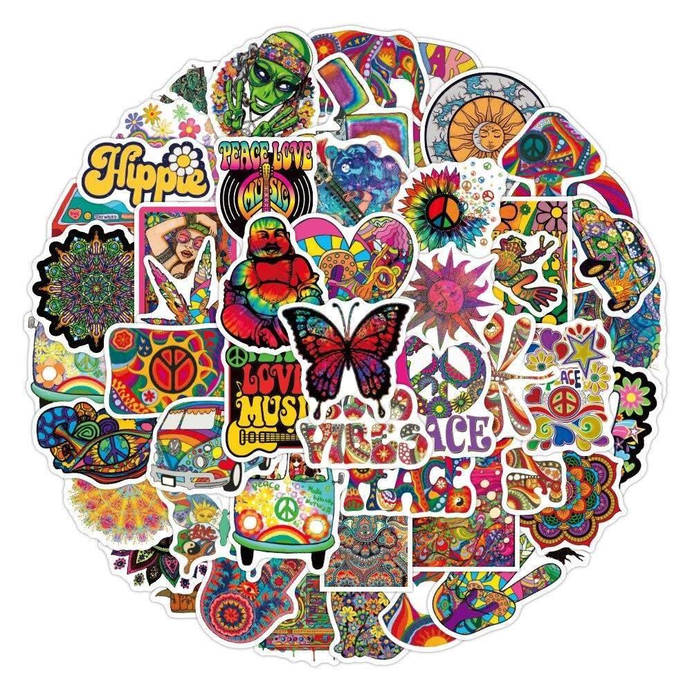 Gameloot Klistremerker - hippie - 50 stk