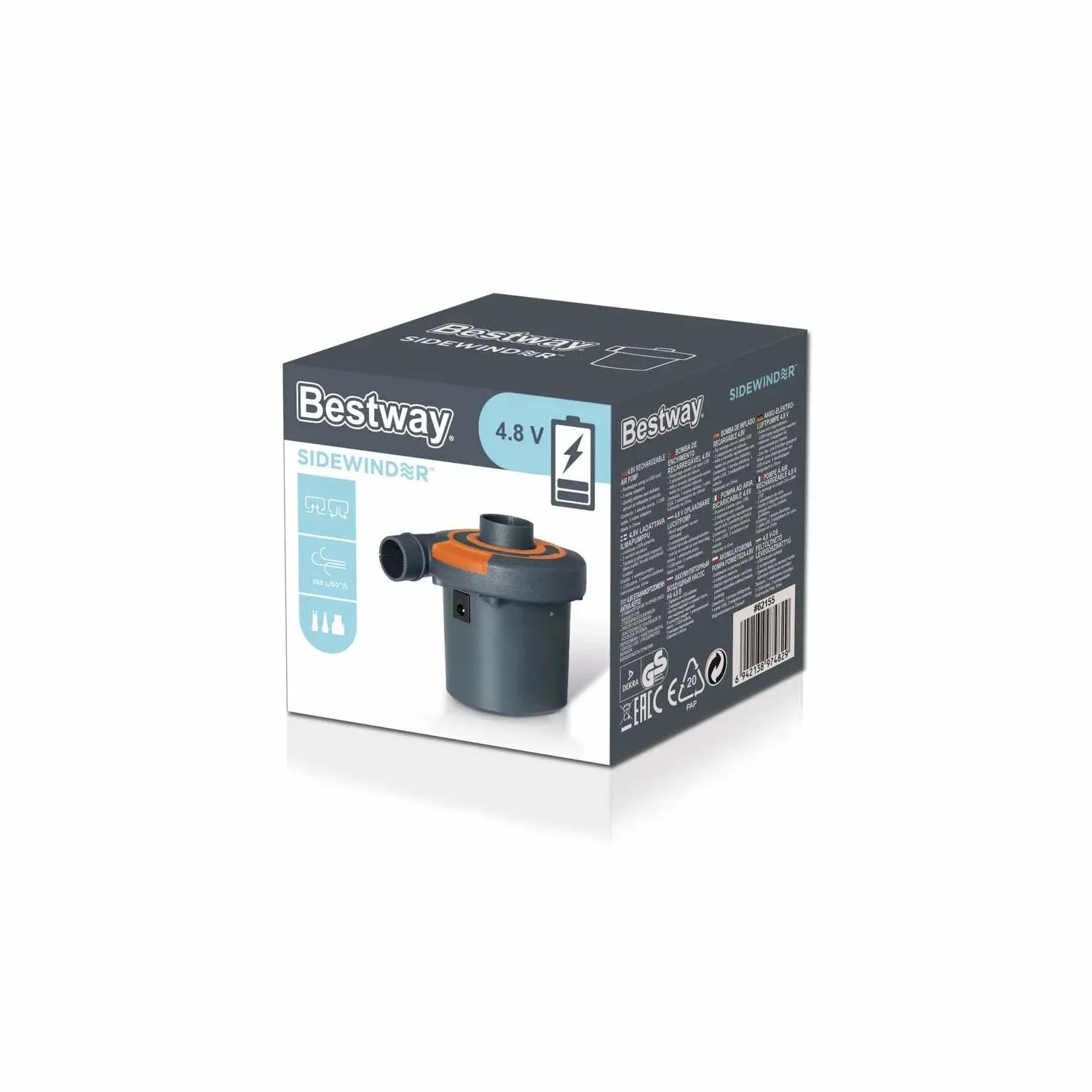Bestway 4,8V oppladbar luftpumpe