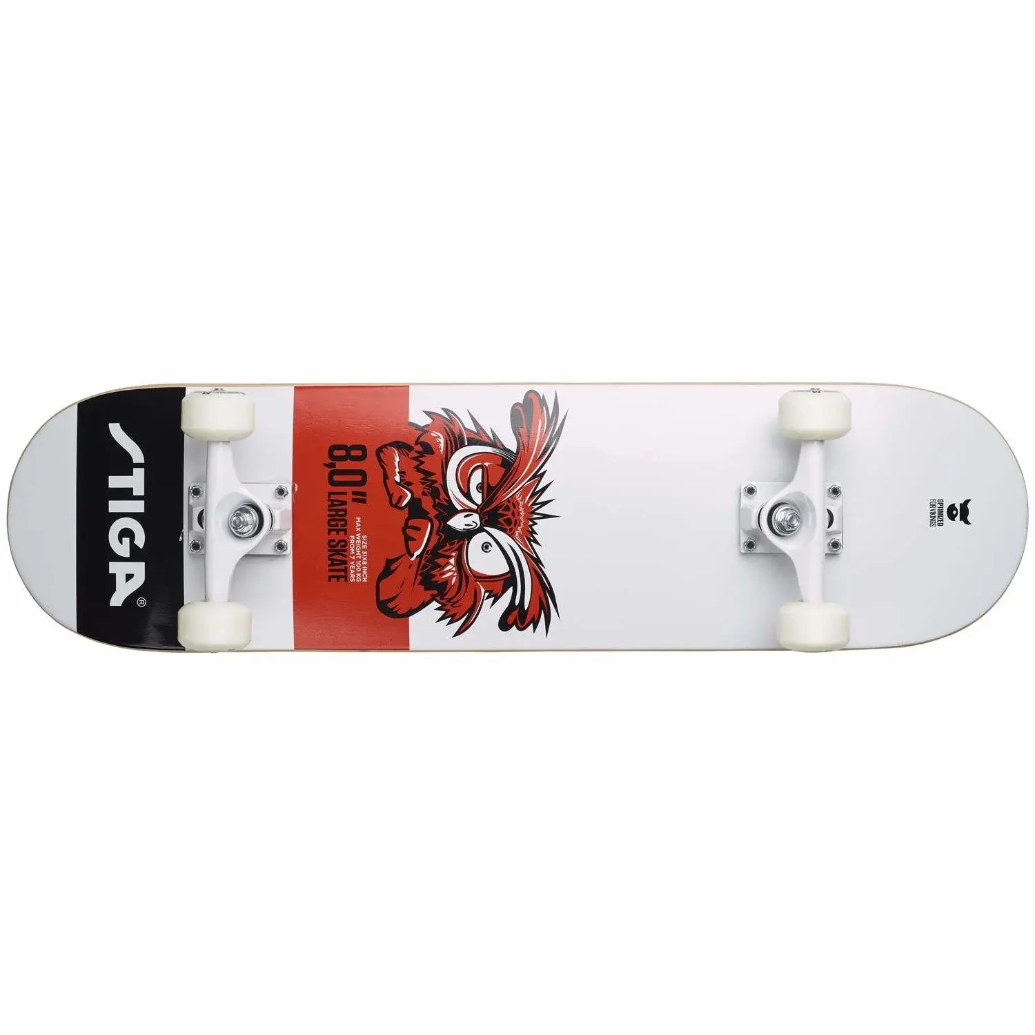 Stiga Skateboard Owl 8.0 Hvit