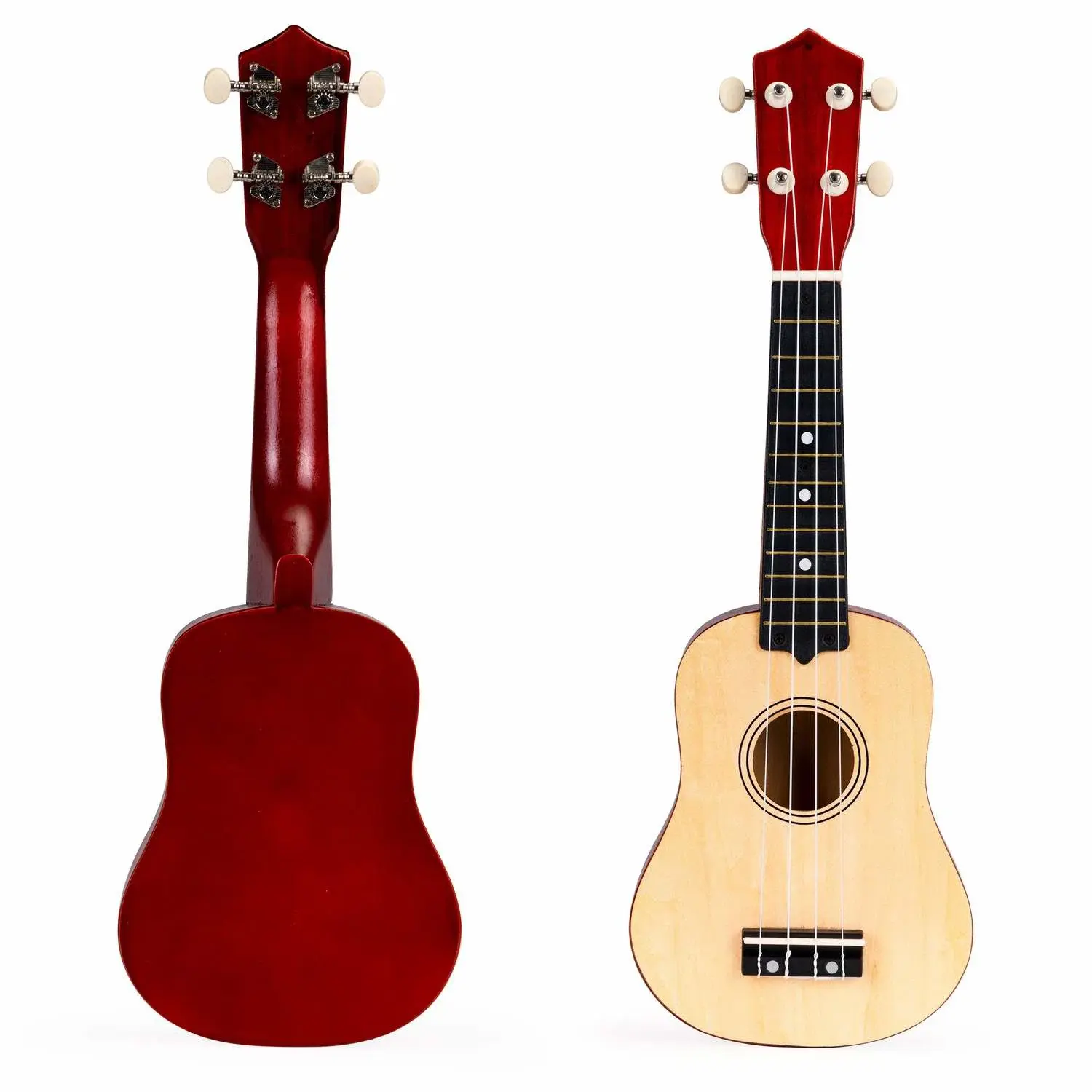 Ecotoys Ukulelegitar for barn, brun, 4 nylonstrenger