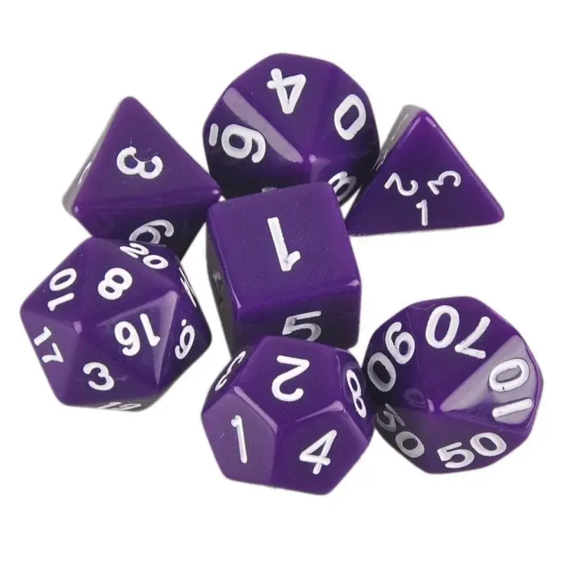 Gameloot 7-pakning terninger til Dungeons and Dragons (Lilla)