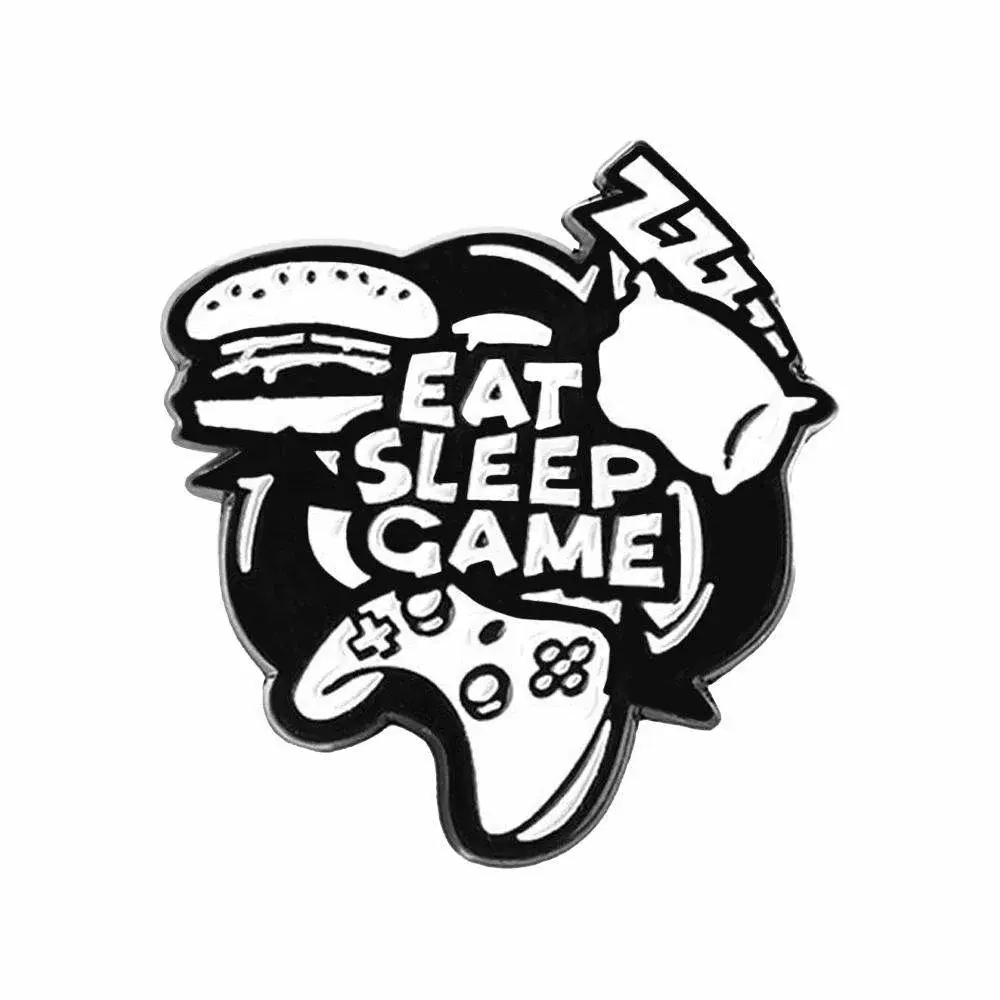 B2X Brosje, Metal - Eat Sleep Game