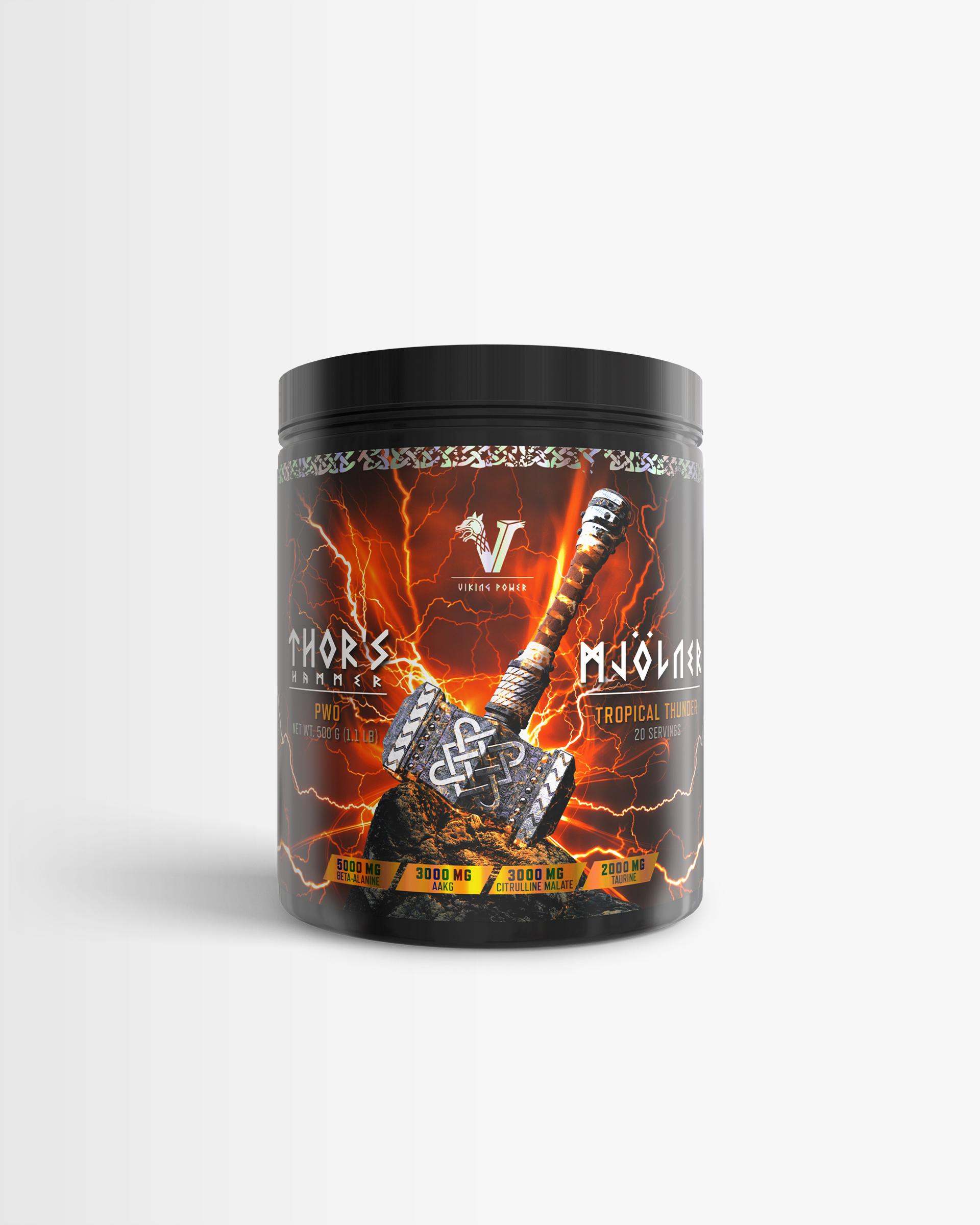 Viking Power 3 x PWO Pre-workout - Thor's Hammer Mjölner - Tropical Thunder