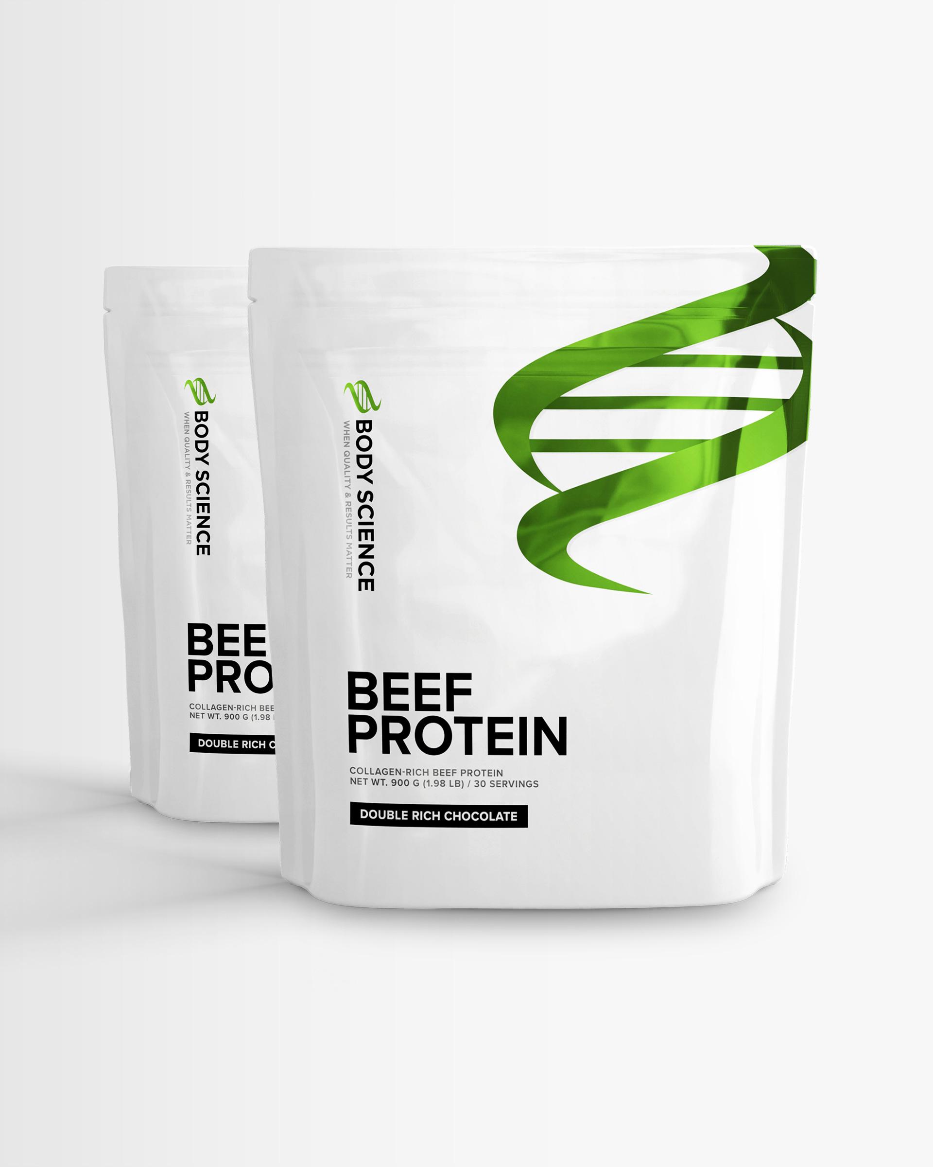 Body Science 2 x Body Science Beef Protein - Double Rich Chocolate - 900g