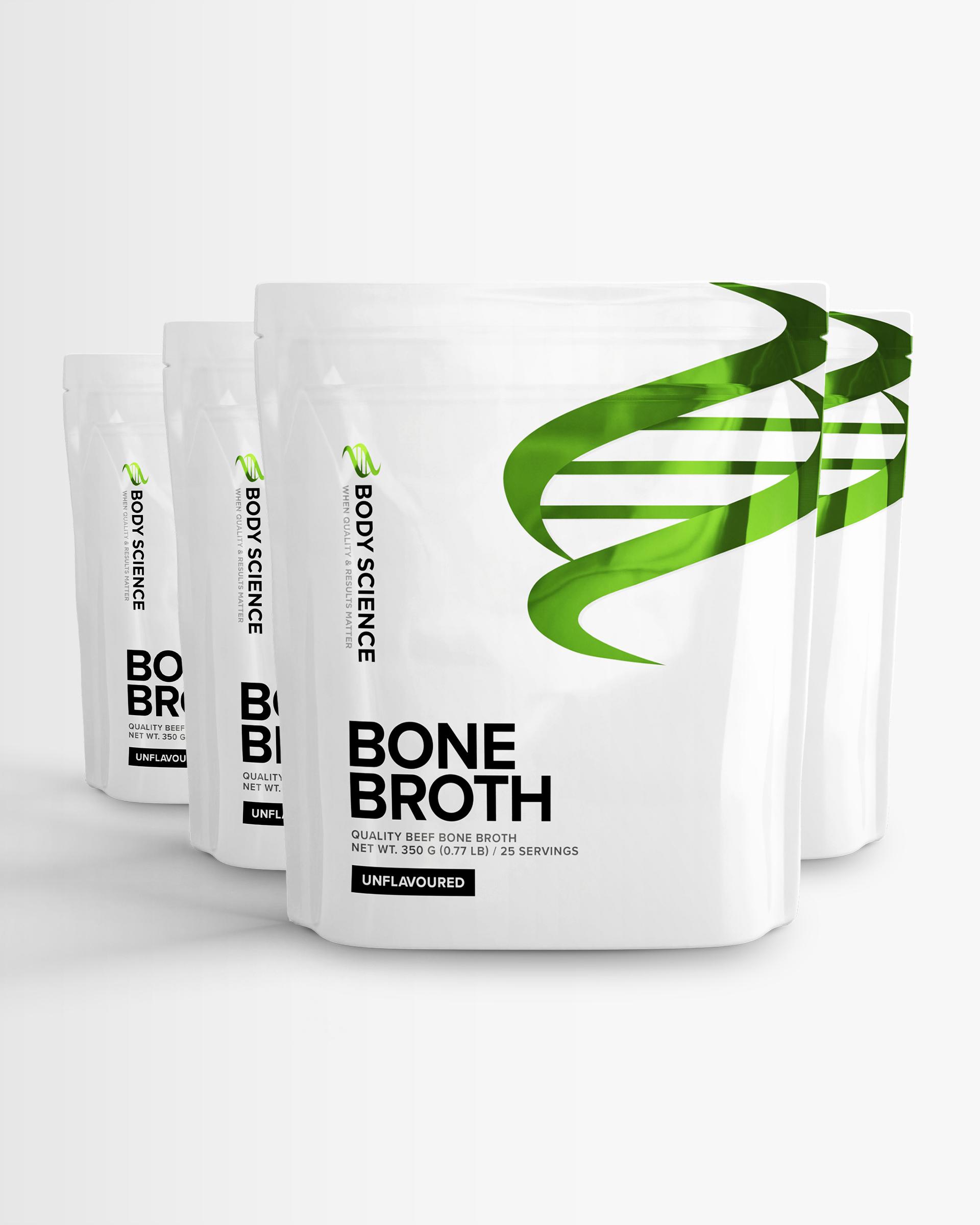 Body Science 4 x Body Science Bone Broth - Benkraftpulver - 350g