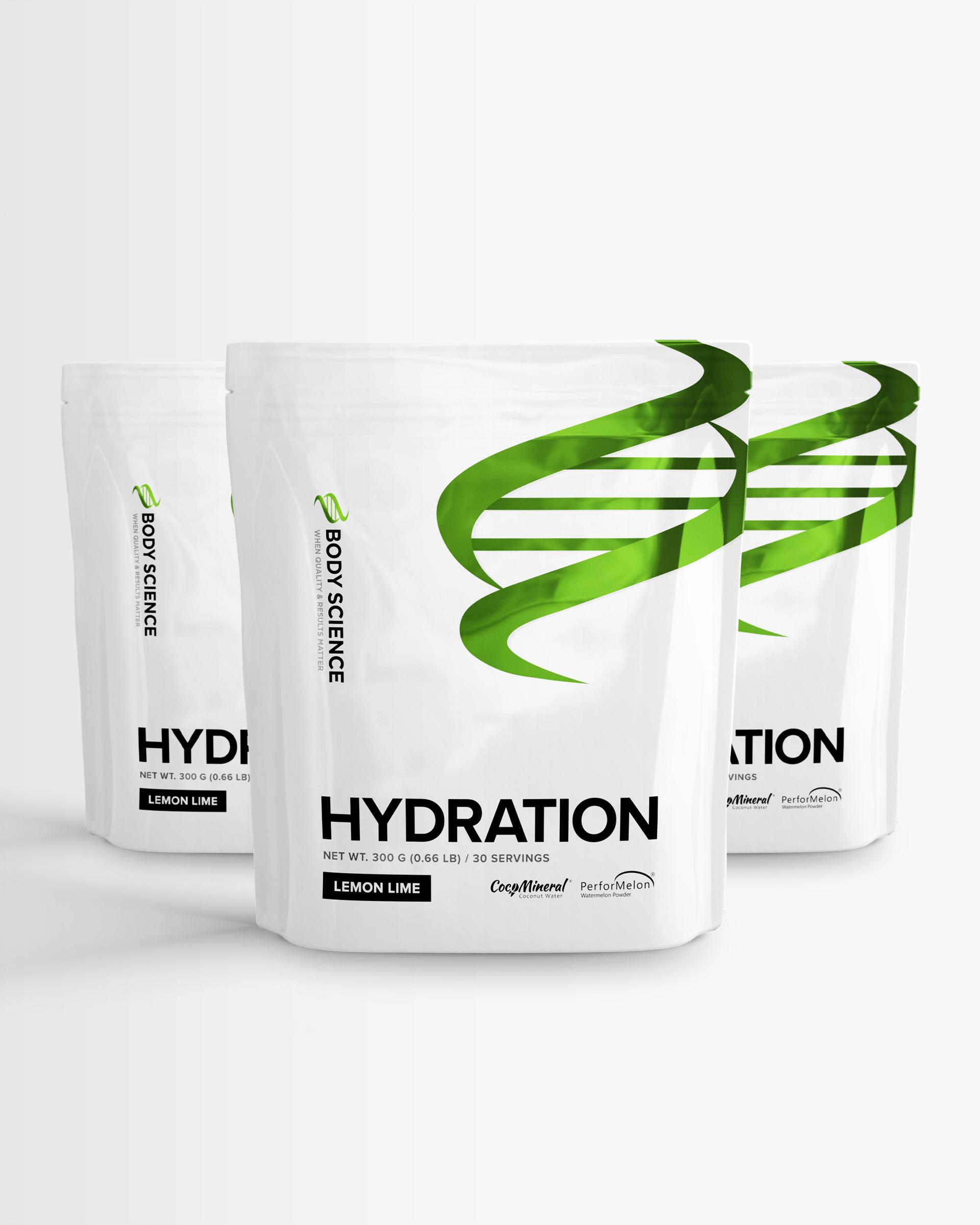 Body Science 3 x Body Science Hydration - 300g - Lemon Lime - Elektrolytter