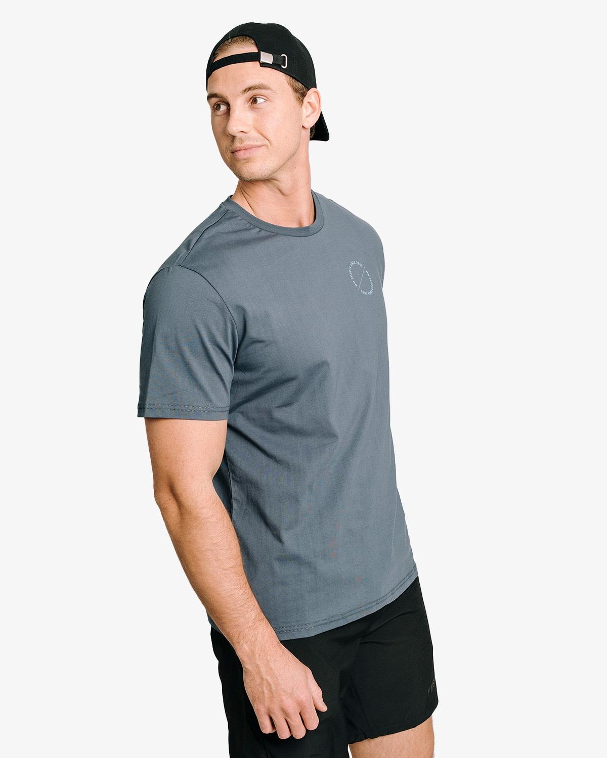 MM Sports MM Sports Workout T-shirt Emblem, Faded Blue - S