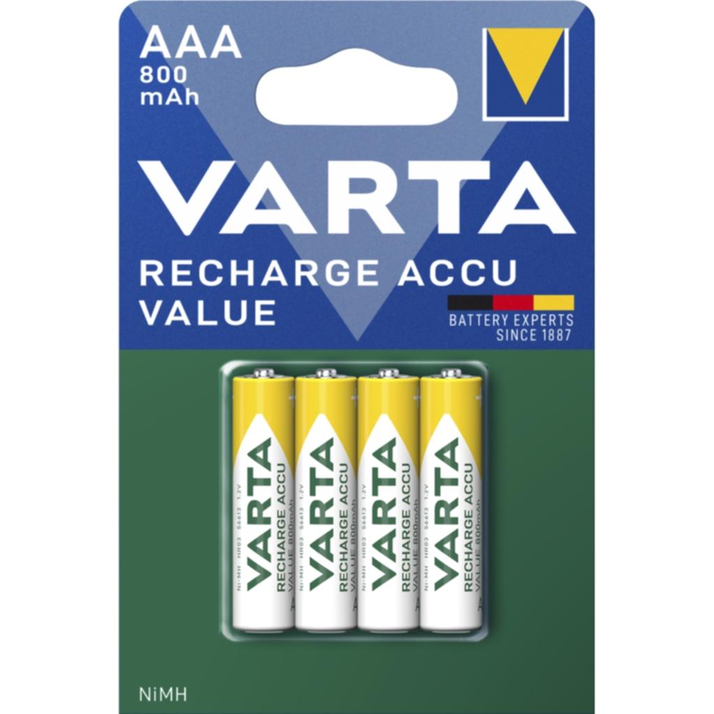 Varta Varta Varta Oppladbar Accu Value AAA 800mAh 4-pakning