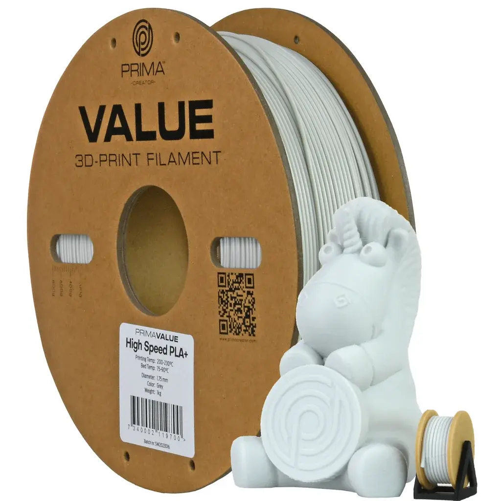 Prima Prima Prima PrimaValue PLA+ High Speed - 1,75mm - 1kg - Grå