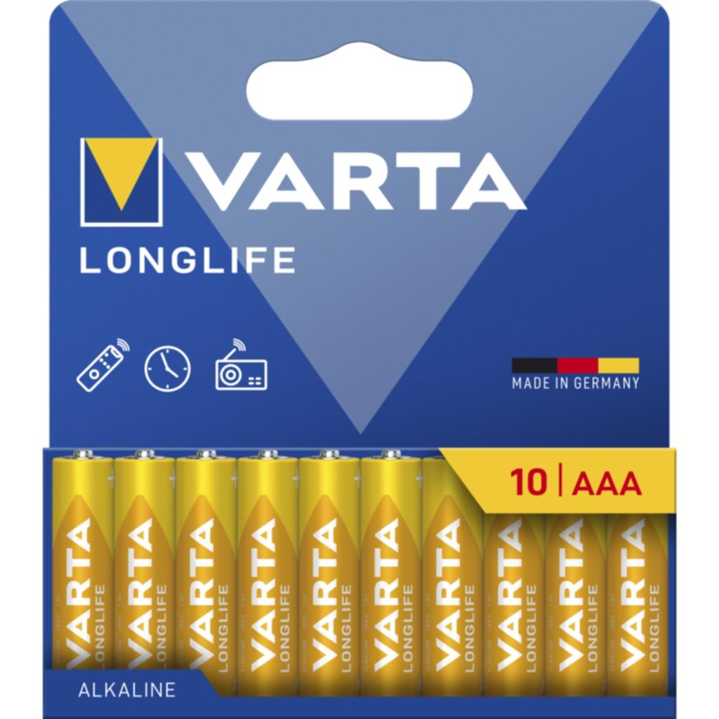 Varta Varta Varta Longlife AAA batteri - 10 pakning