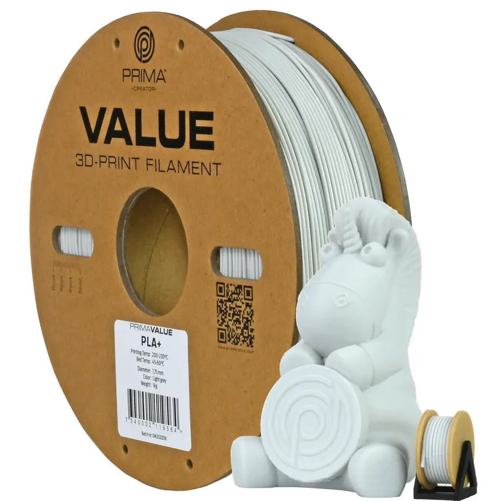 Prima Prima PrimaValue PLA+ - 1,75mm - 1kg - Lys grå