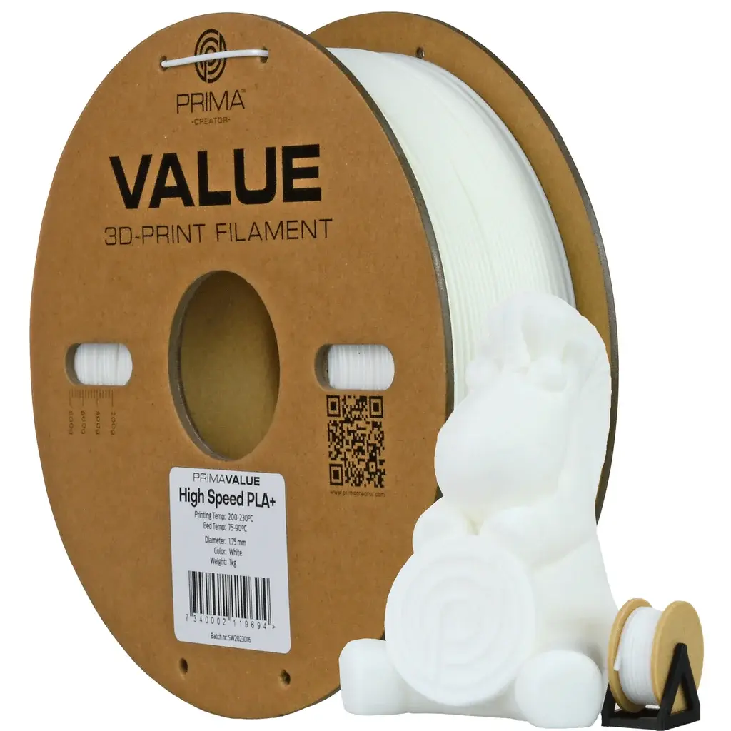 Prima Prima Prima PrimaValue PLA+ High Speed - 1,75mm - 1kg - Hvit