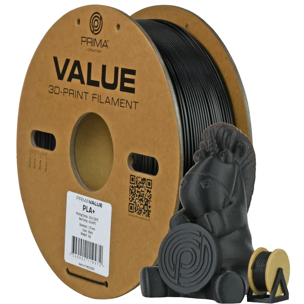 Prima Prima PrimaValue PLA+ - 1,75mm - 1kg - Svart